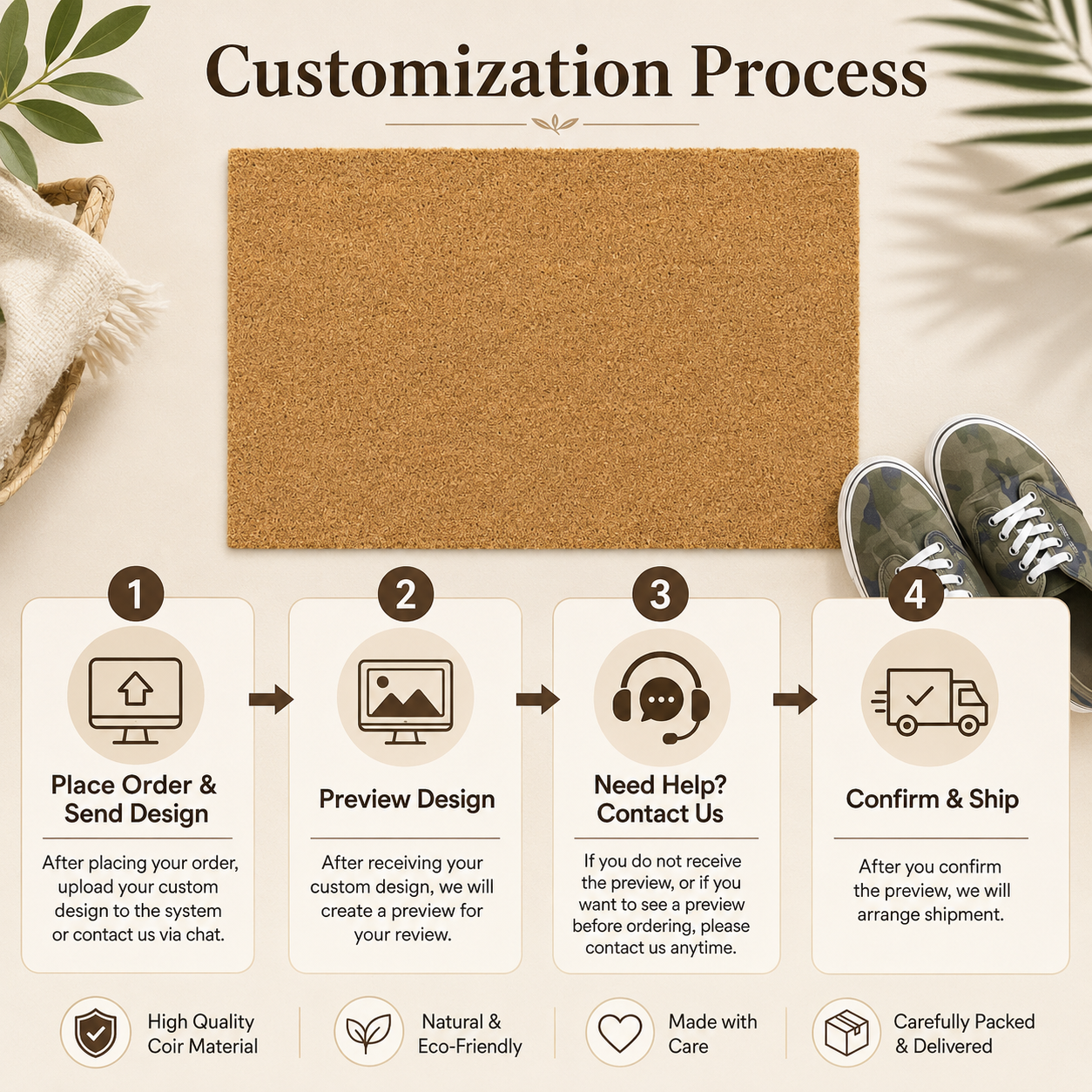 Custom Text Logo Doormat Fashi - Home Textiles Company review and price