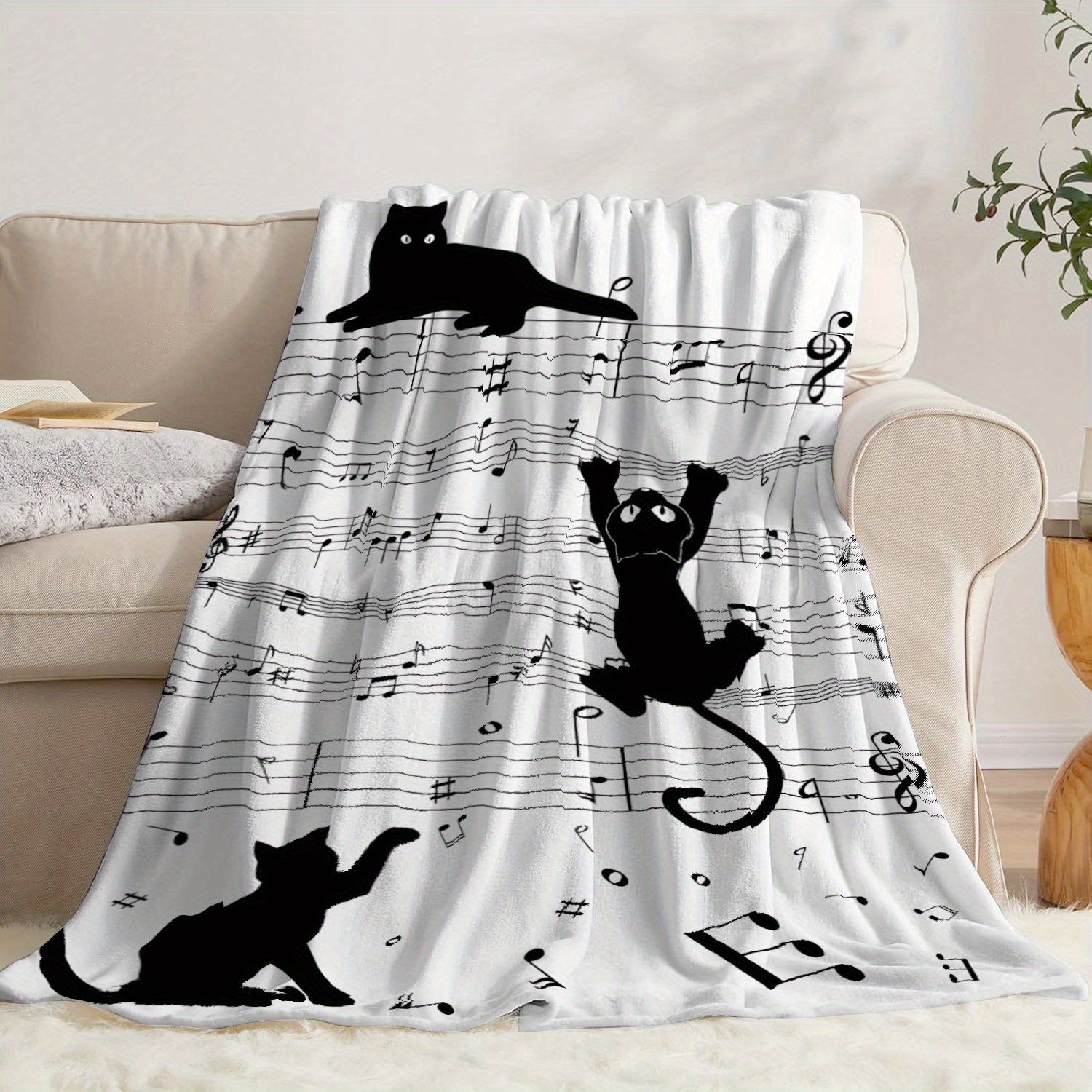 Black and white cat silhouette - Home Textiles Notes review and price