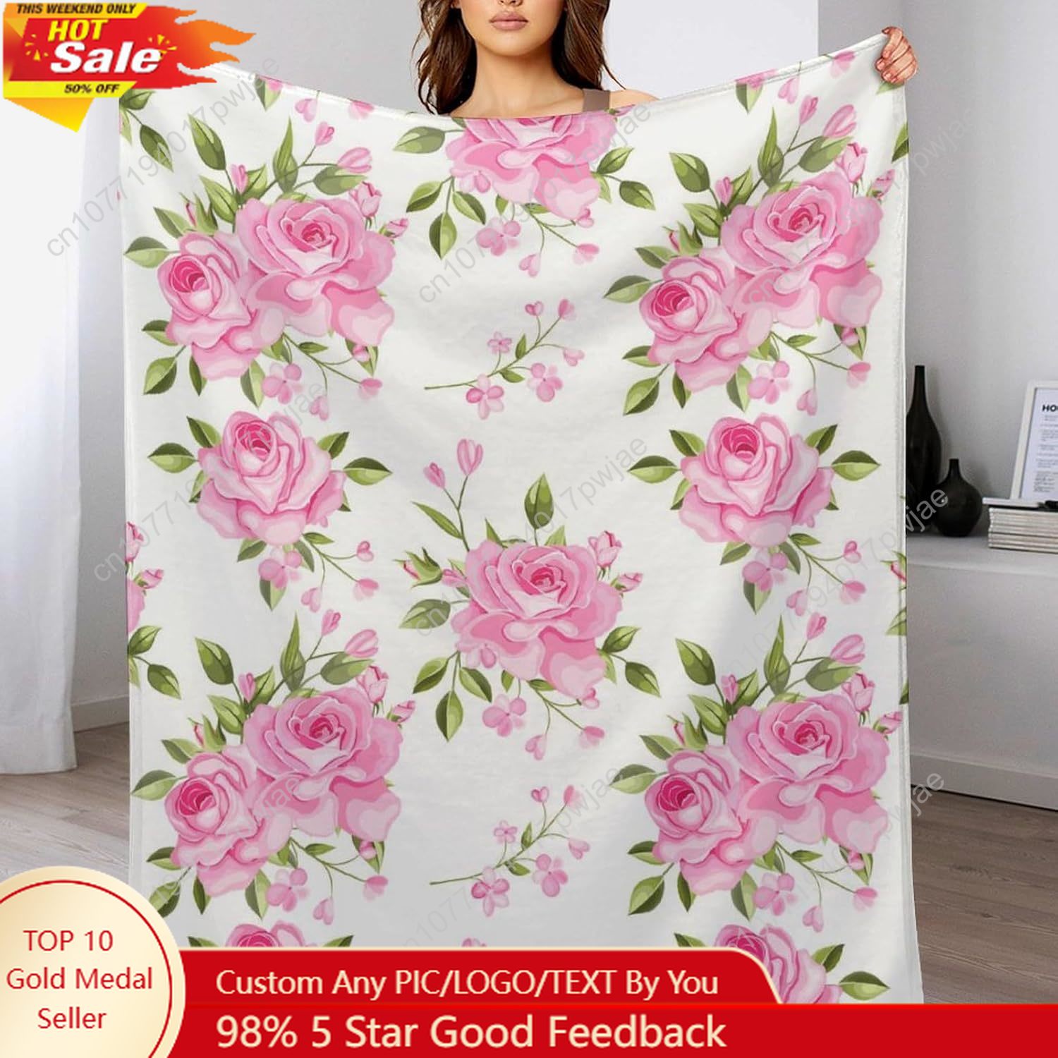 Pink Flower Throw Blanket Flor - Home Textiles And Decor review and price