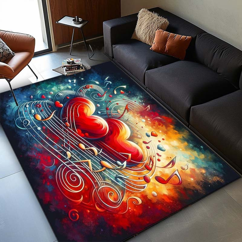 Heart Music Notes Rug - Romant - Home Textiles Notes review and price