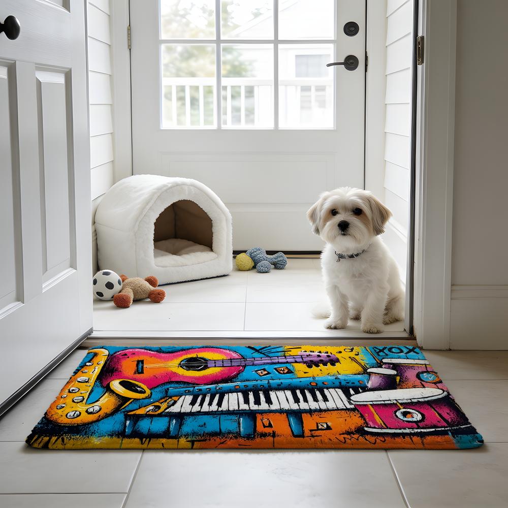 M-Music Note Print Rug Floor M - Home Textiles Notes review and price