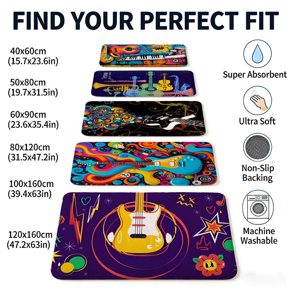 M-Music Note Print Rug Floor M - Home Textiles Notes review and price