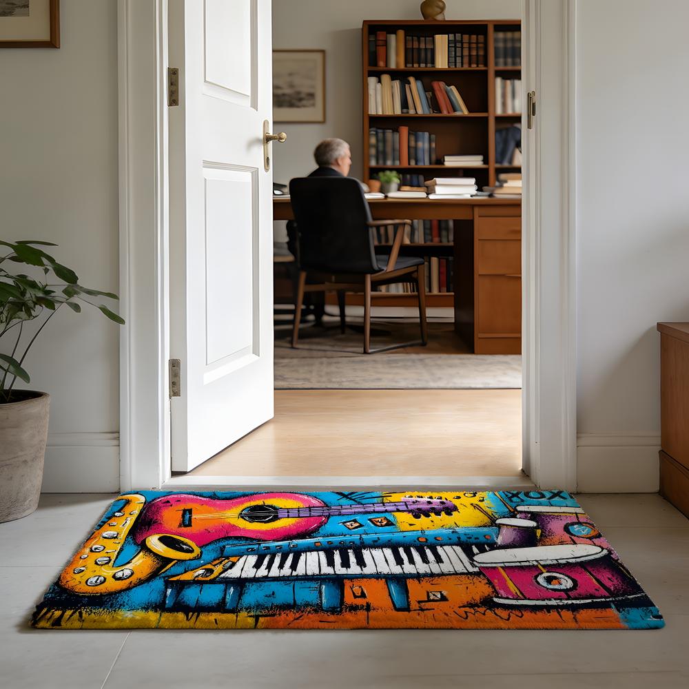 M-Music Note Print Rug Floor M - Home Textiles Notes review and price