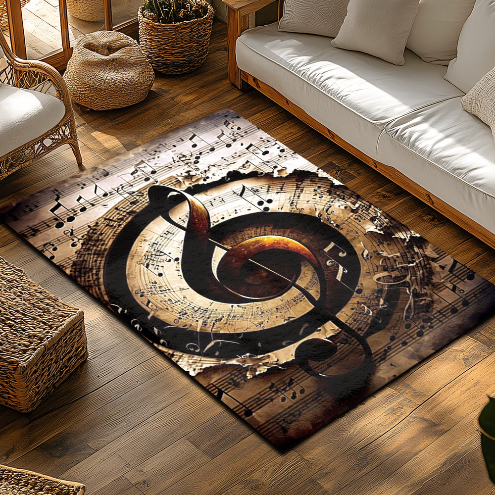 Golden Treble Clef Music Rug,  - Home Textiles Notes review and price